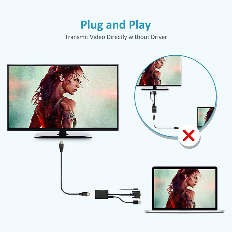 vga to hdmi cable adapter male to female converter