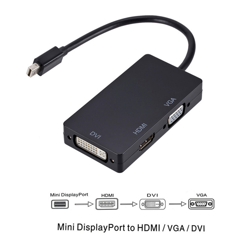 3 in 1 mini dp to hdmi dvi vga display port cable adapter