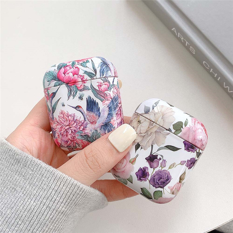 flowers earphone case protective cover for airpods 1 2