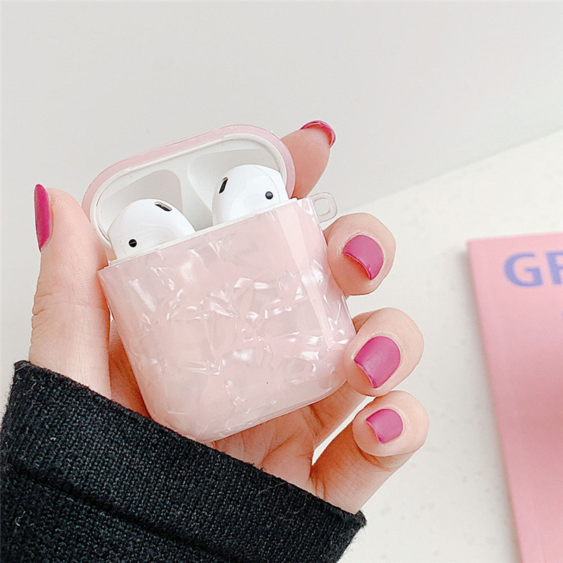 colorful shell texture earphone case for airpods 2 1