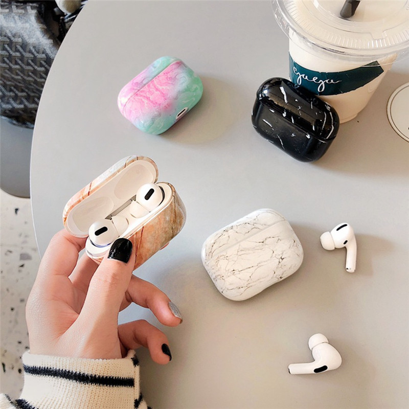 luxury marble earphone case for airpods pro