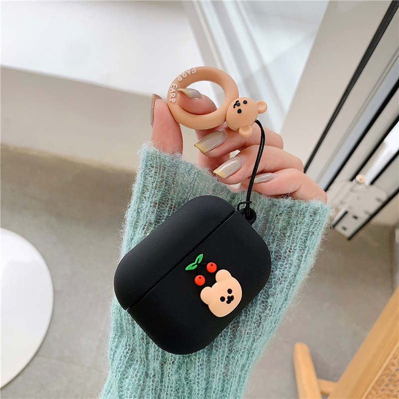 cherry bear soft tpu earphone case for airpods pro 3 2 1