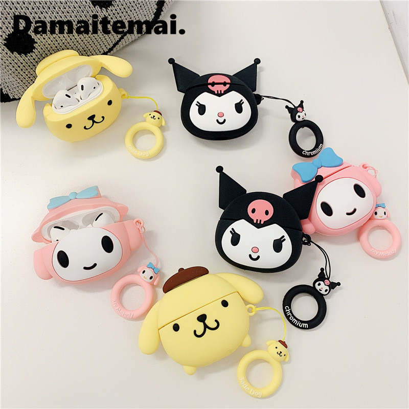 cute cartoon silicone soft earphone case for airpods 2 1