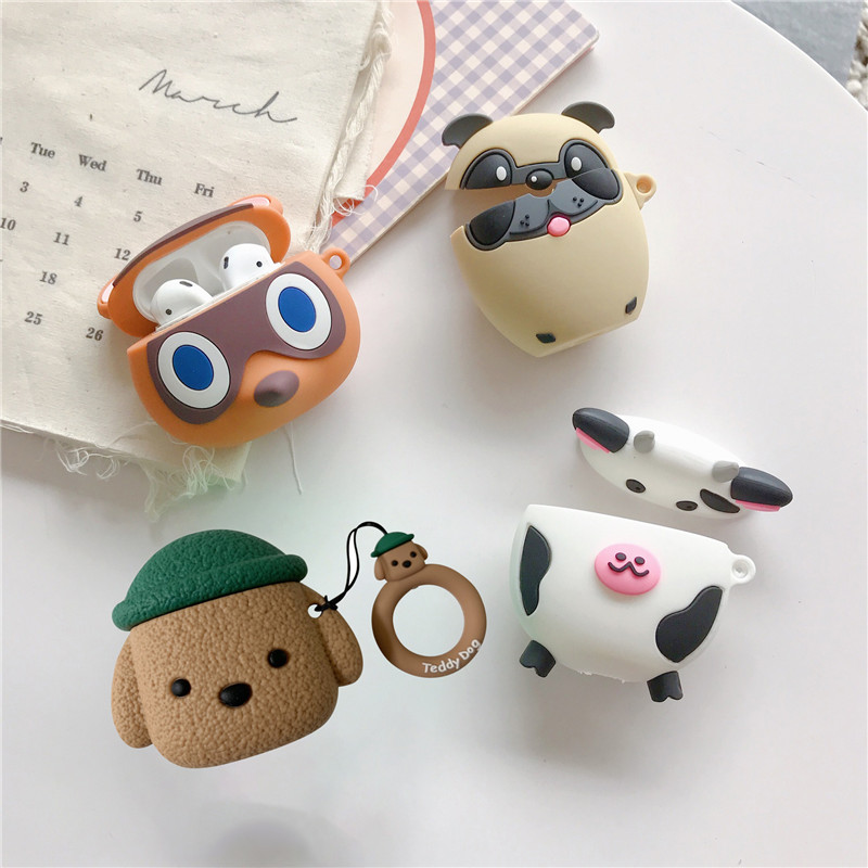 cute cartoon raccoon dog earphone case for airpods pro 2 1