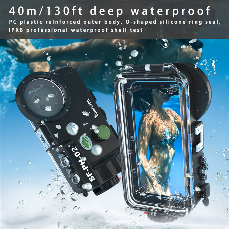 40M Sea Frogs Diving Case Underwater Housing For iPhone 13 pro max mini