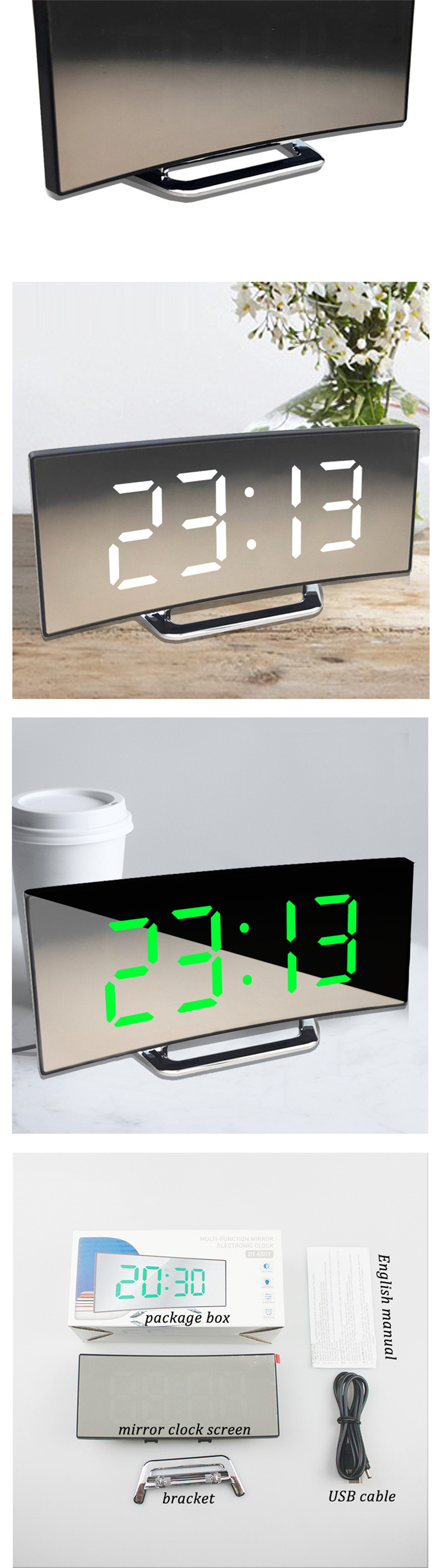 digital led alarm clock table watch