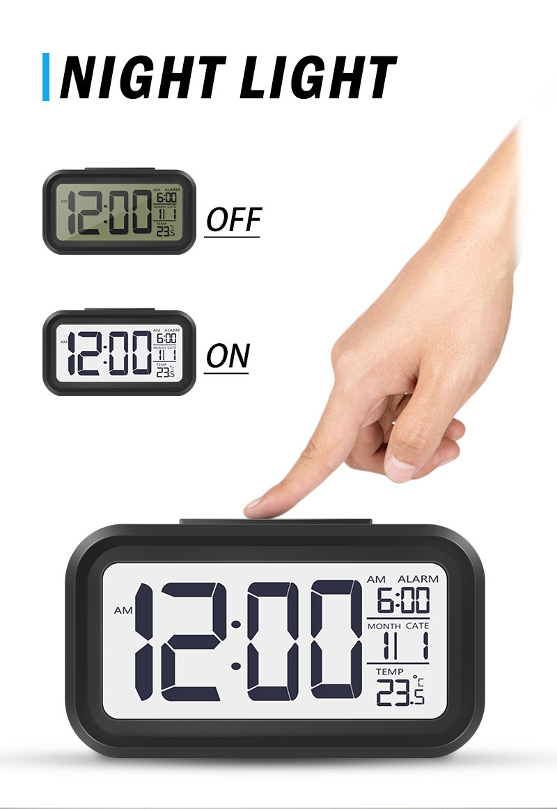 digital led alarm clock table watch