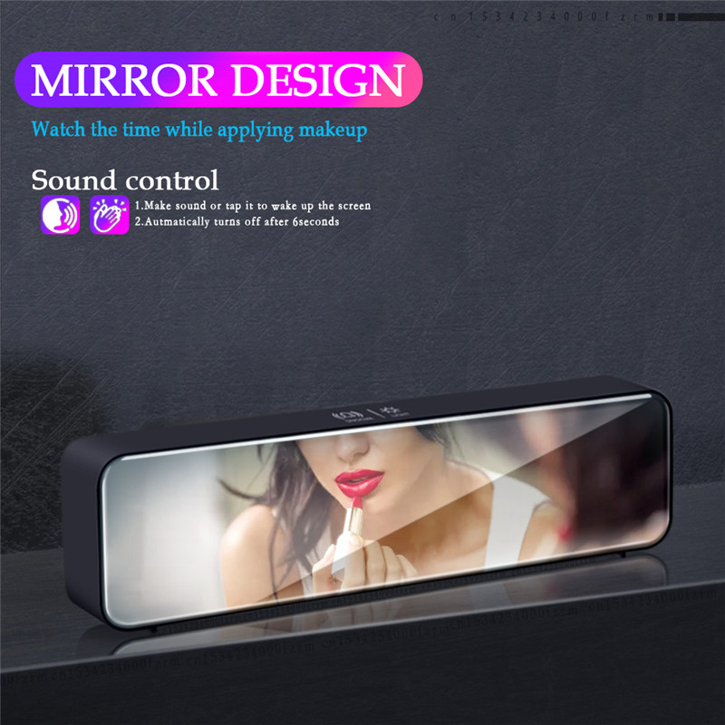 music led digital alarm desktop mirror clocks