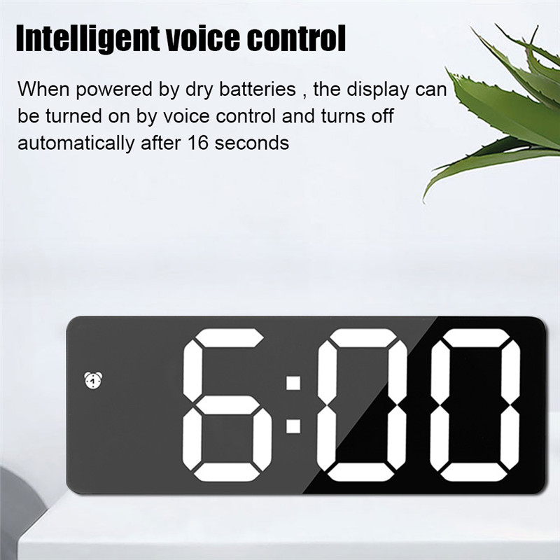 led digital mirror alarm electronic desktop clock