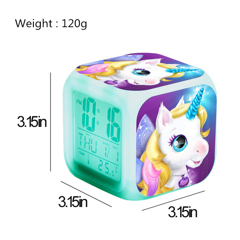 unicorn led digital alarm kids desk clock