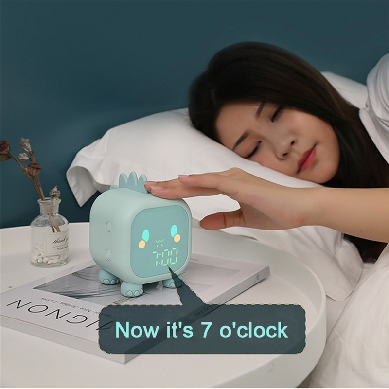 kids led digital alarm desk clock night light