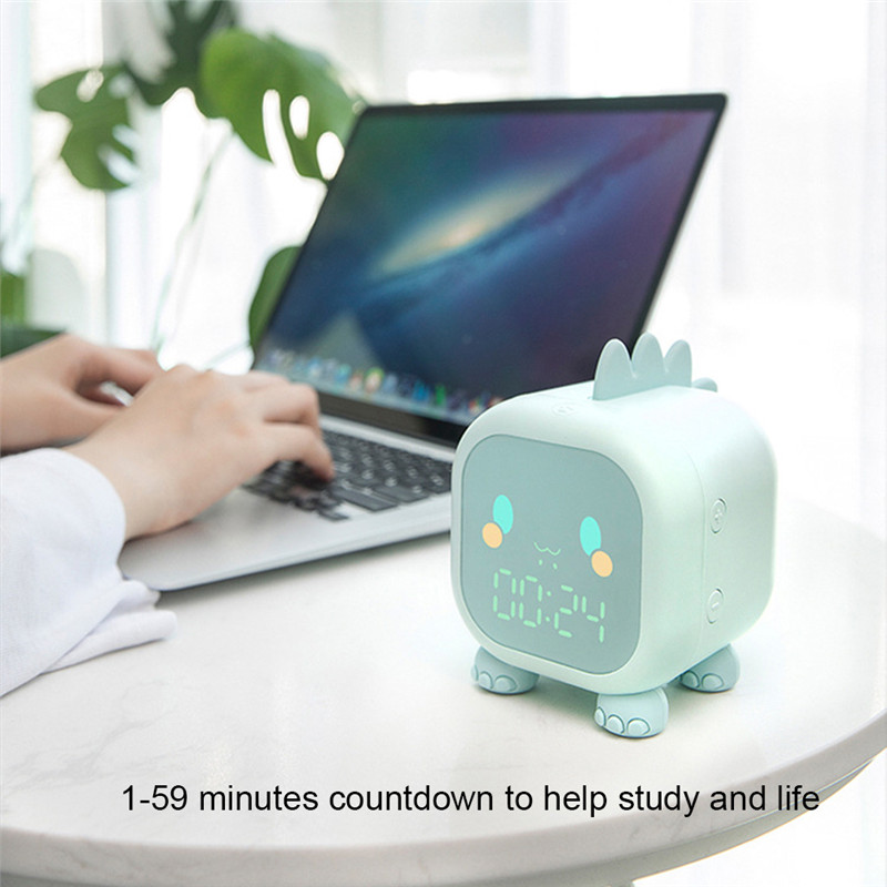 kids led digital alarm desk clock night light