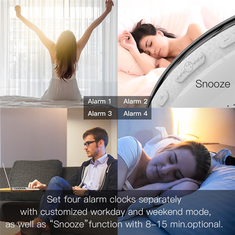 app controlled wifi smart wake up light workday alarm clock 