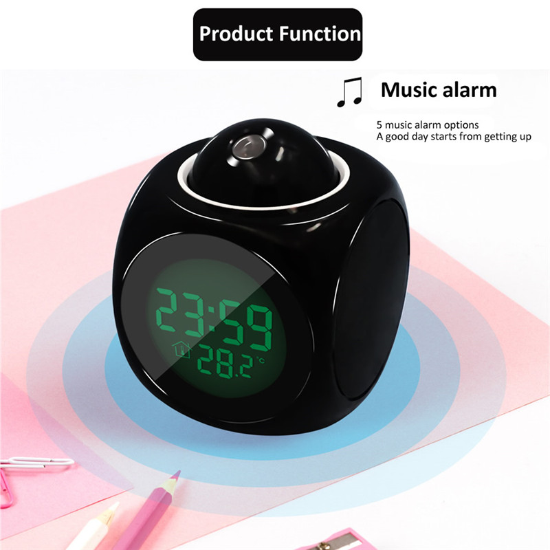 led projector digital alarm clock weather station