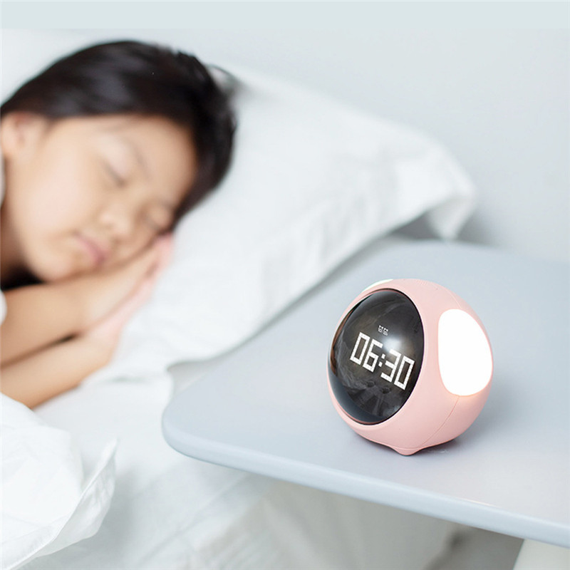 cute expression voice control chargeable digital alarm clock