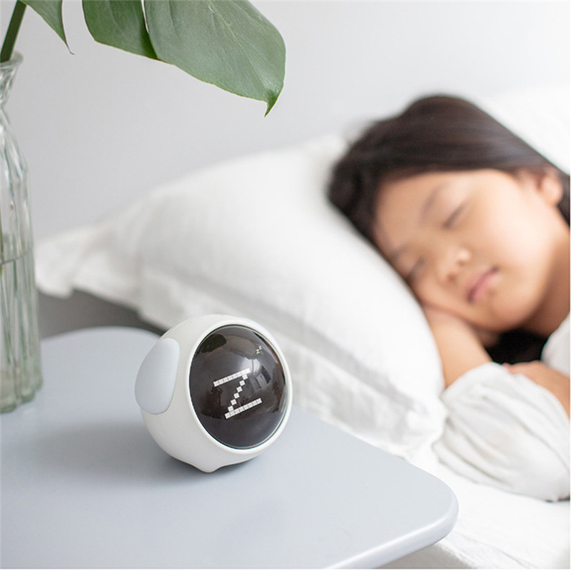 cute expression voice control chargeable digital alarm clock