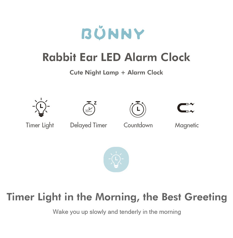 cute bunny led digital alarm clock electronic night lamp