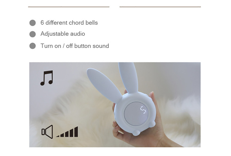 cute bunny led digital alarm clock electronic night lamp