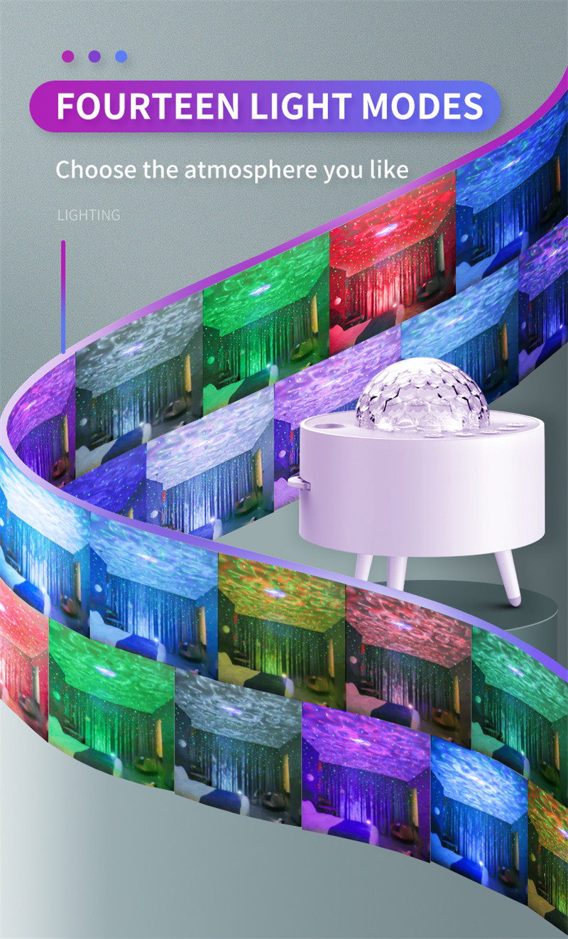 starry sky galaxy projector night light bluetooth music player