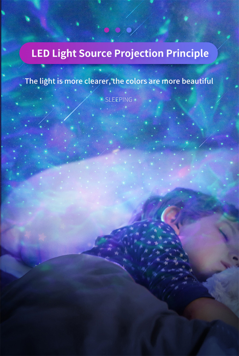 starry sky galaxy projector night light bluetooth music player