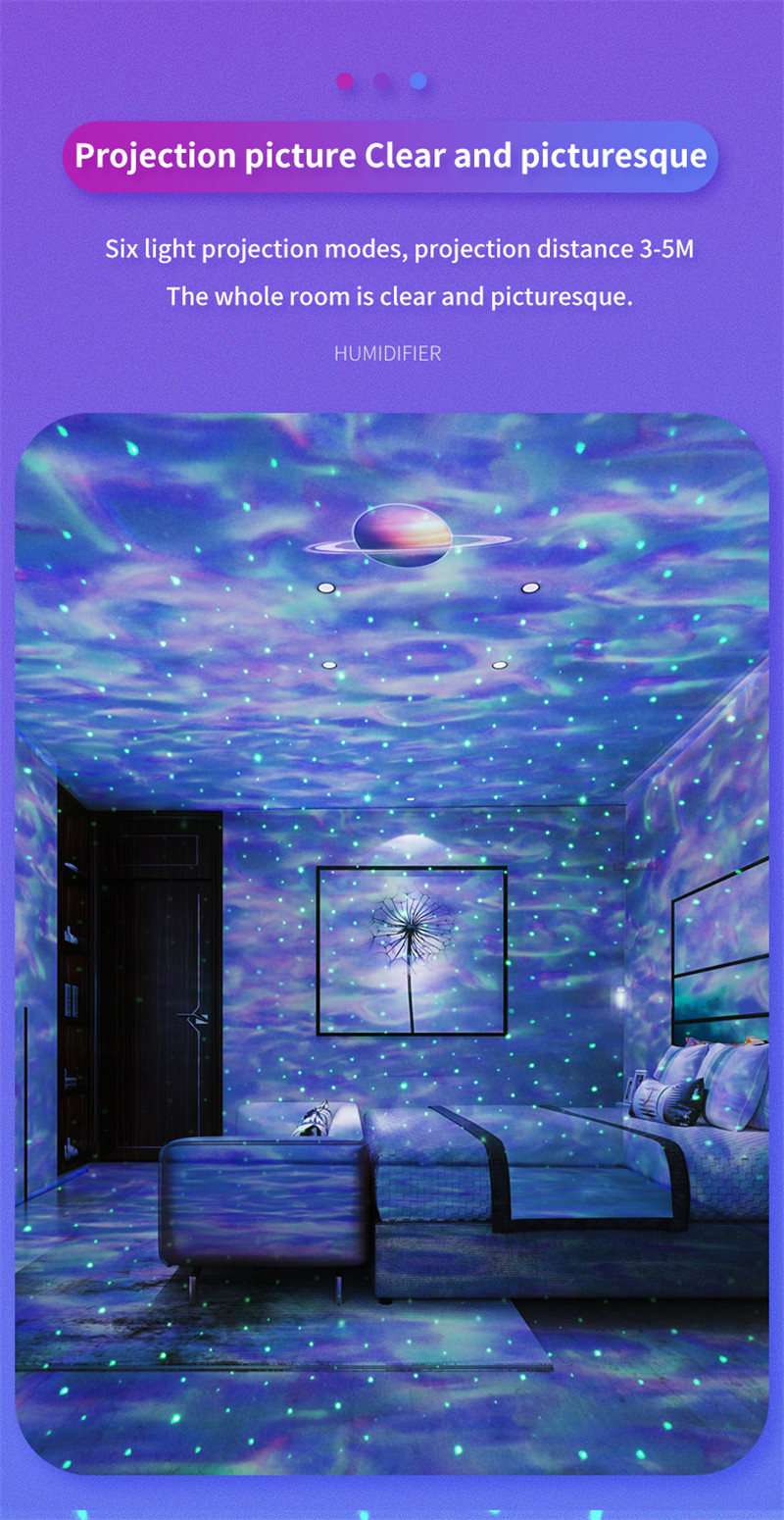 starry sky galaxy projector night light bluetooth music player