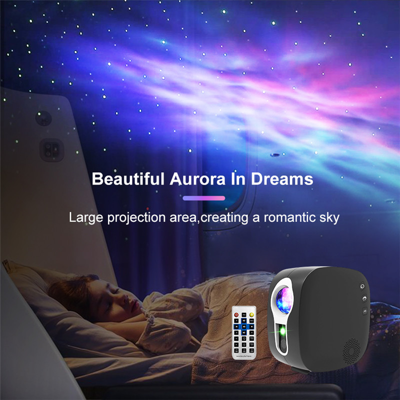 galaxy starry sky projector rotating water waving night light