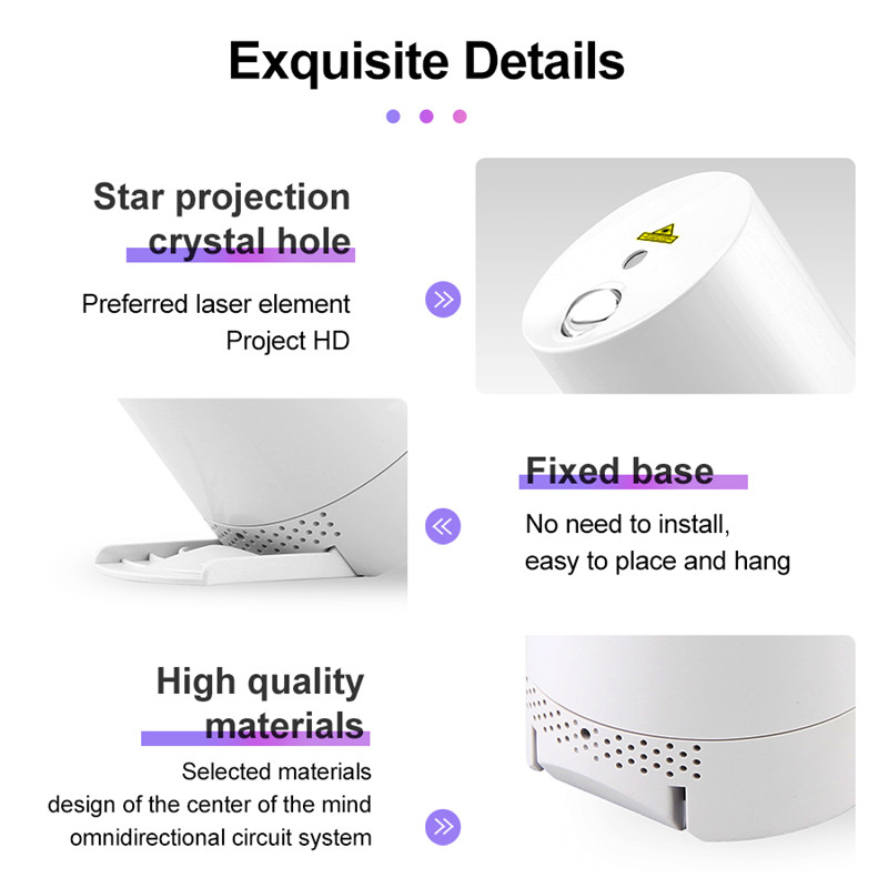 starry sky projector water wave bluetooth led night light