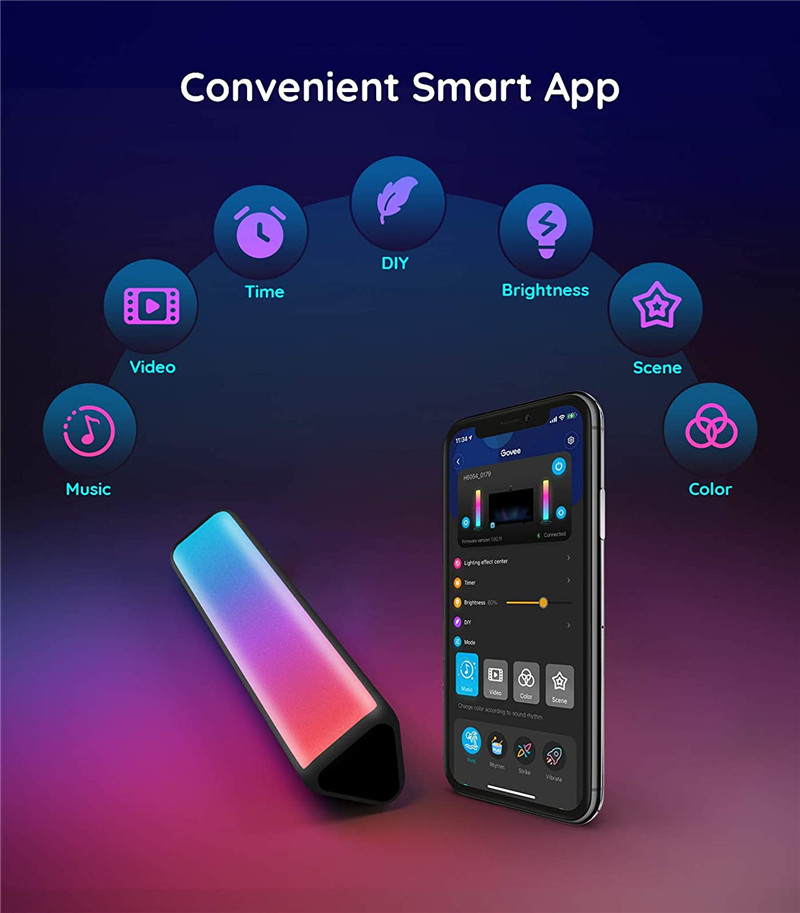 rgb bluetooth app sound control smart led ambient night light