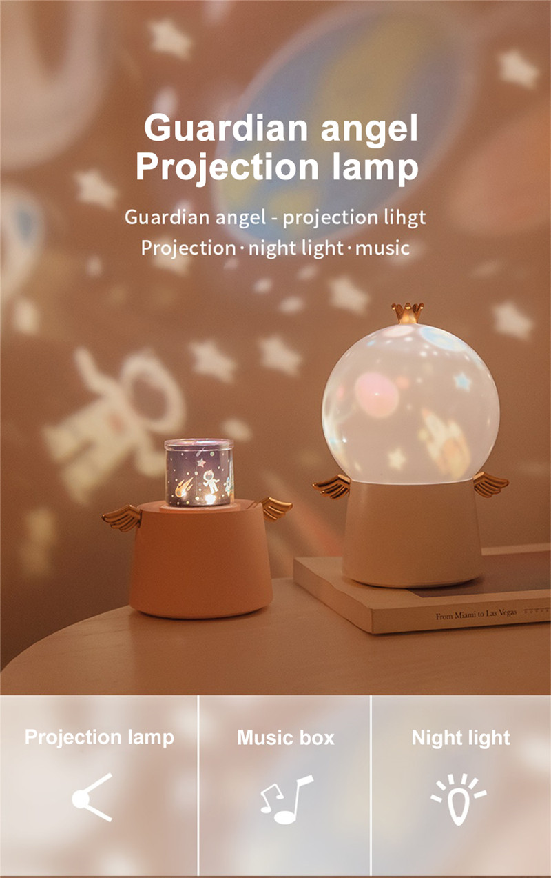 starry sky projector night light music box angle led lamp