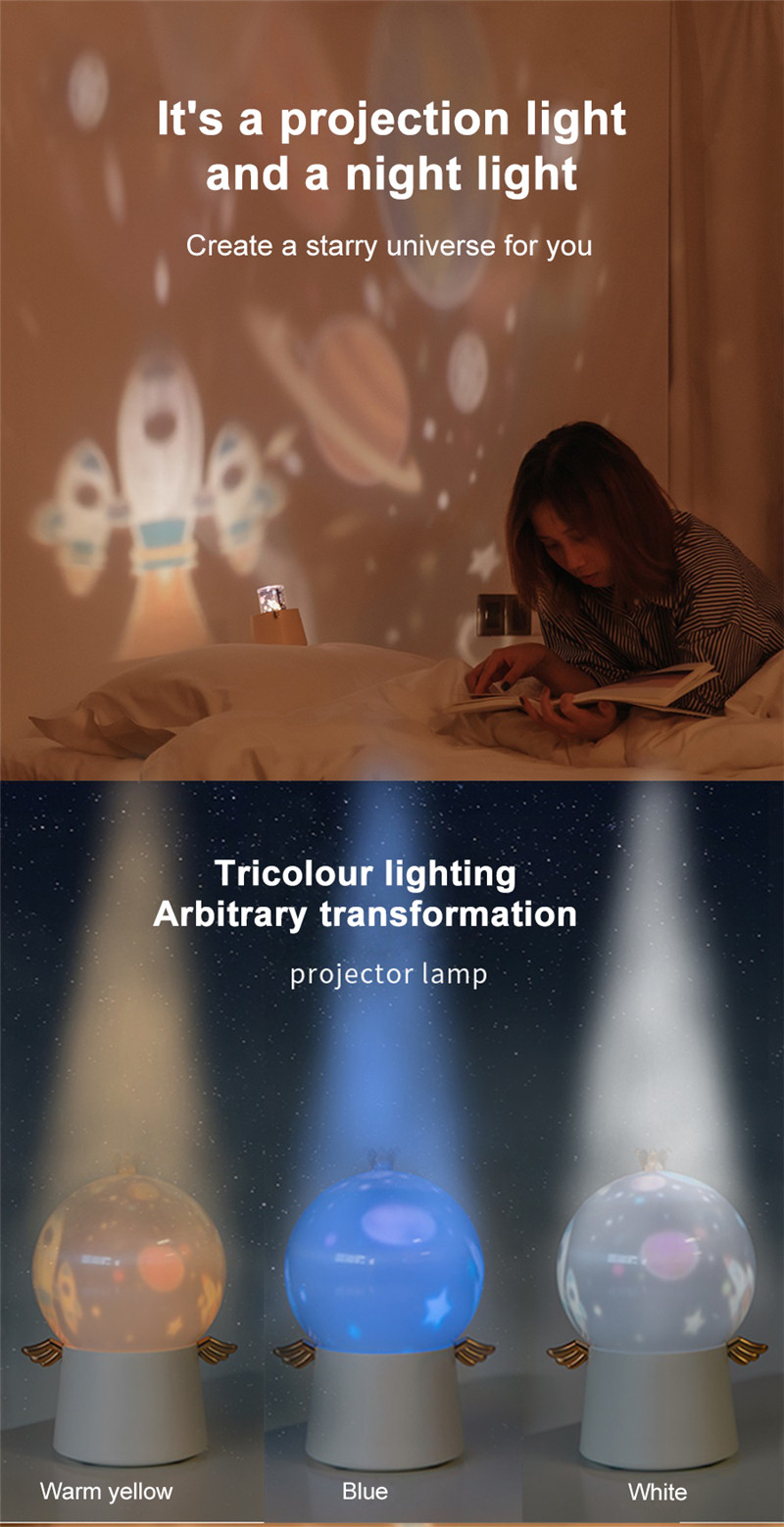 starry sky projector night light music box angle led lamp