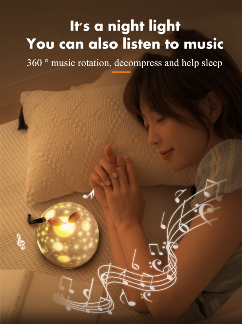 starry sky projector night light bluetooth speaker