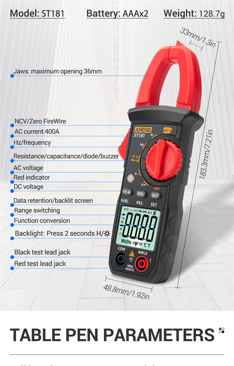 aneng st181 digital clamp meter