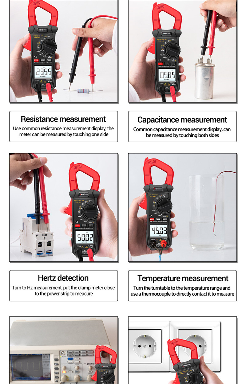 aneng st209 digital clamp meter dc ac 6000 ammeter voltage tester amp