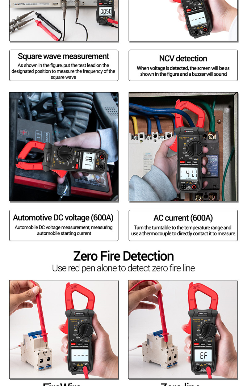 aneng st209 digital clamp meter dc ac 6000 ammeter voltage tester amp