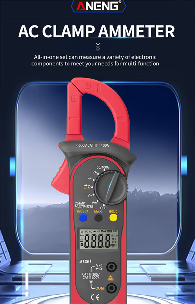 ANENG st201 digital clamp multimeter resistance ohm tester ac dc ammeter