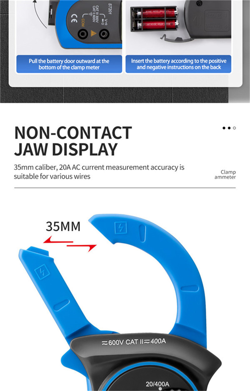 ANENG st201 digital clamp multimeter resistance ohm tester ac dc ammeter