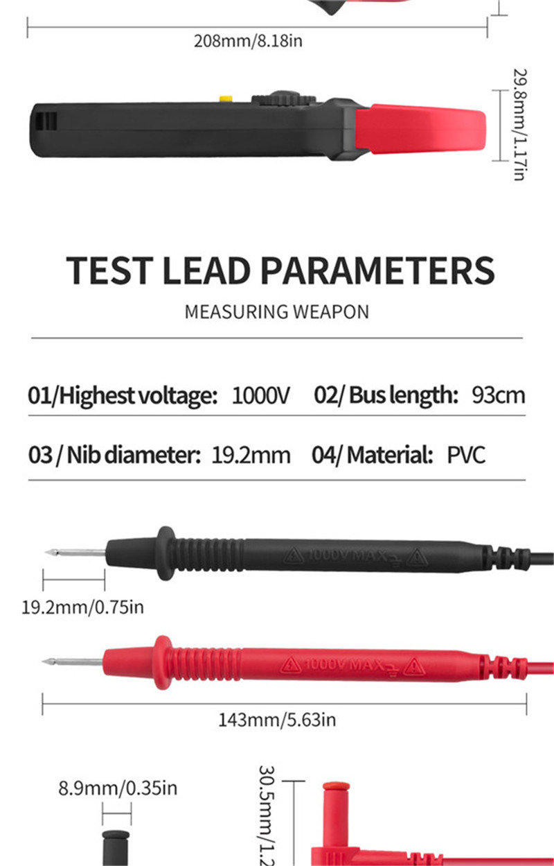 ANENG st201 digital clamp multimeter resistance ohm tester ac dc ammeter