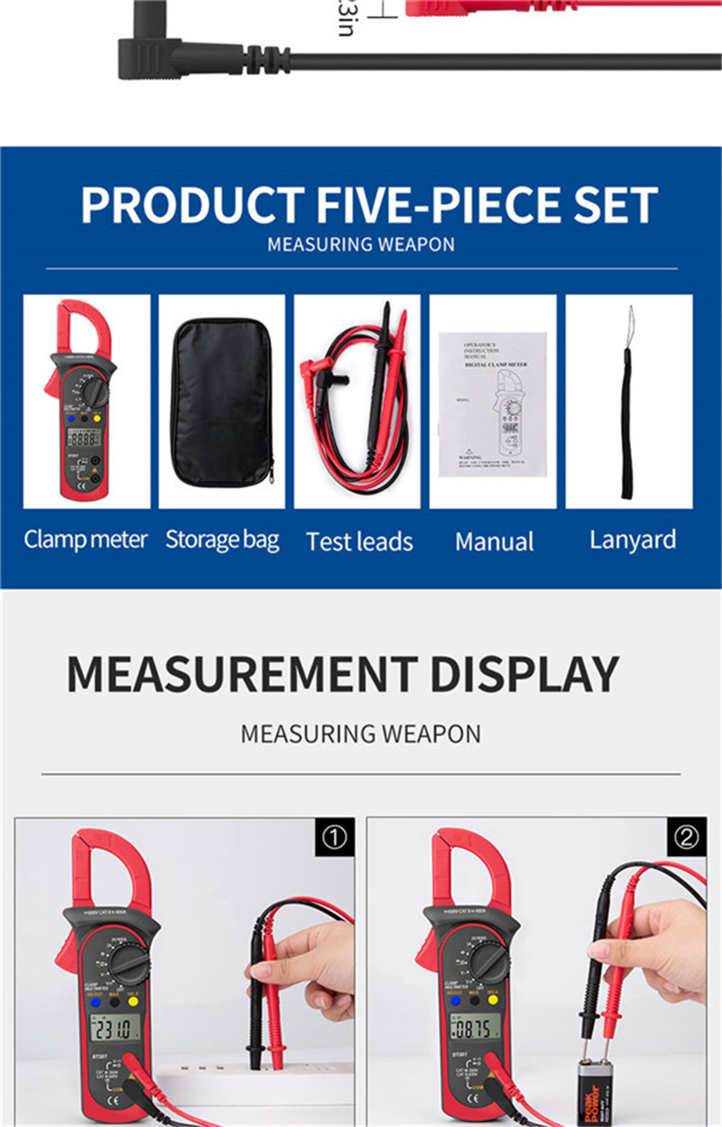 ANENG st201 digital clamp multimeter resistance ohm tester ac dc ammeter