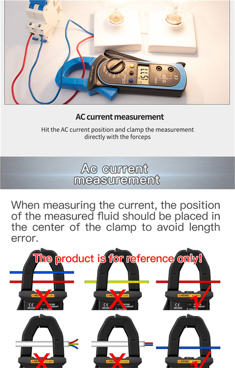 ANENG st201 digital clamp multimeter resistance ohm tester ac dc ammeter