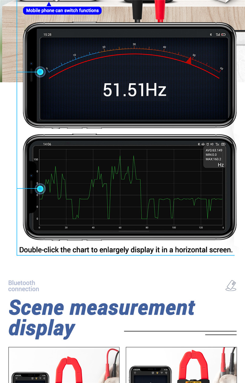 ANENG st207 digital bluetooth multimeter clamp rms