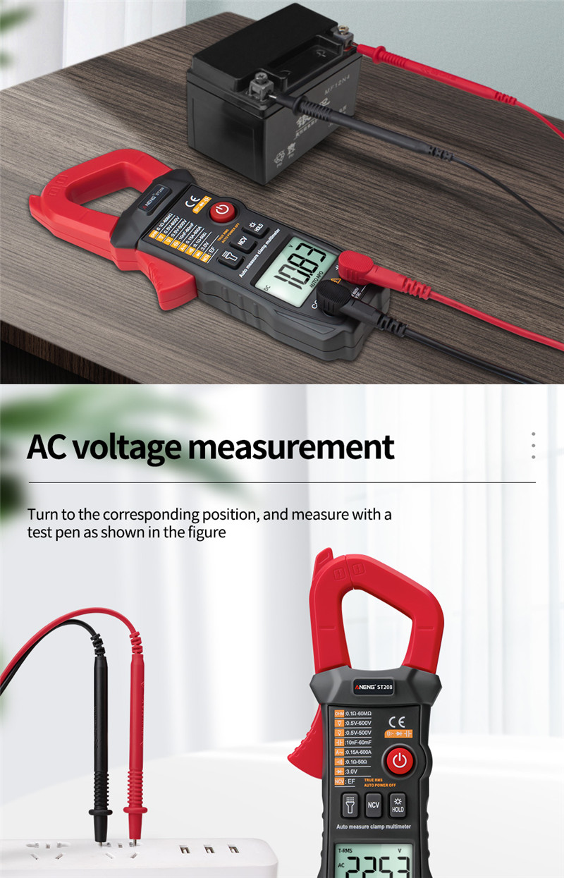 ANENG st208 digital clamp meter multimeter car ac dc tester