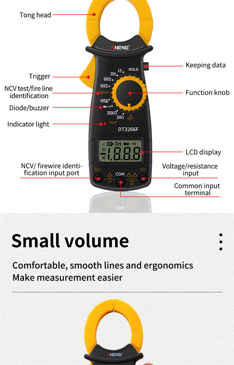 aneng dt3266F digital multimeter capacitor tester rms