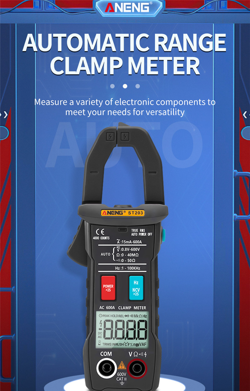 aneng st203 digital clamp meter multimeter rms