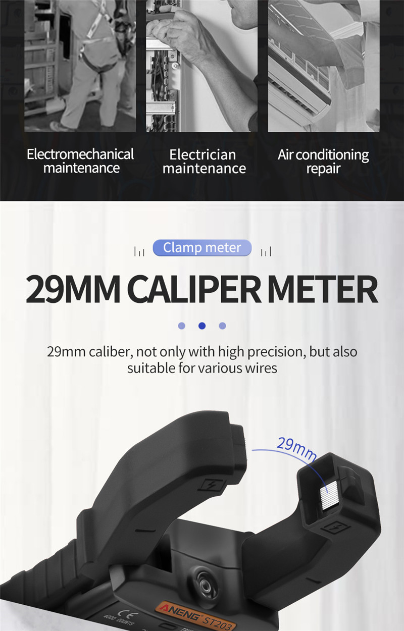 aneng st203 digital clamp meter multimeter rms
