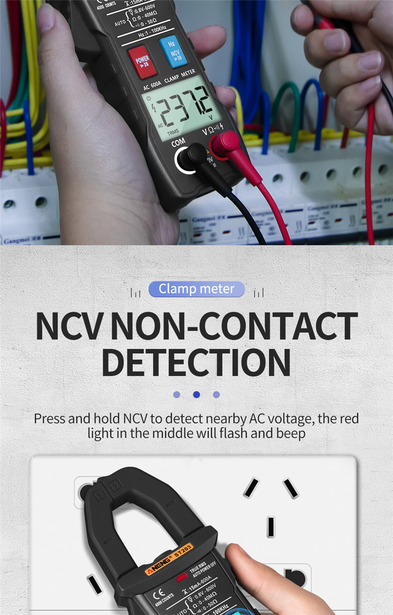 aneng st203 digital clamp meter multimeter rms