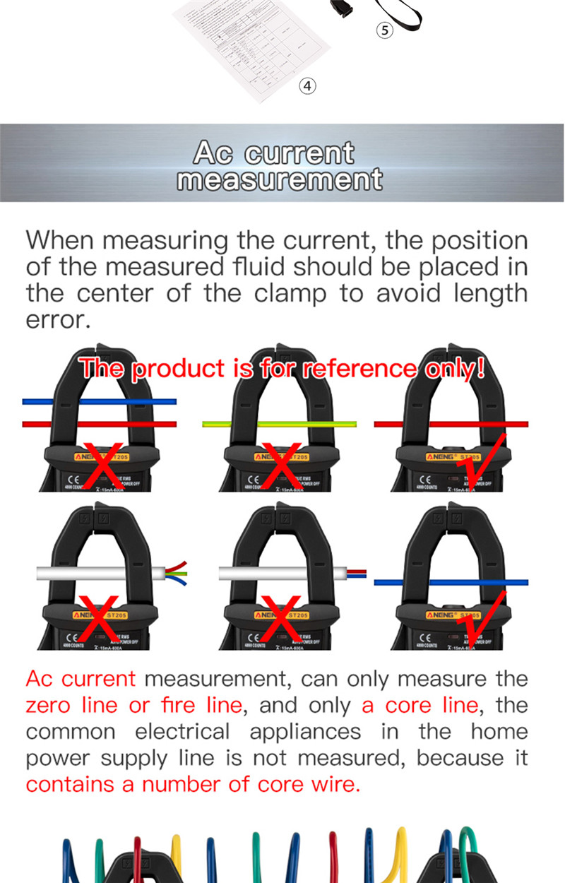 aneng st203 digital clamp meter multimeter rms