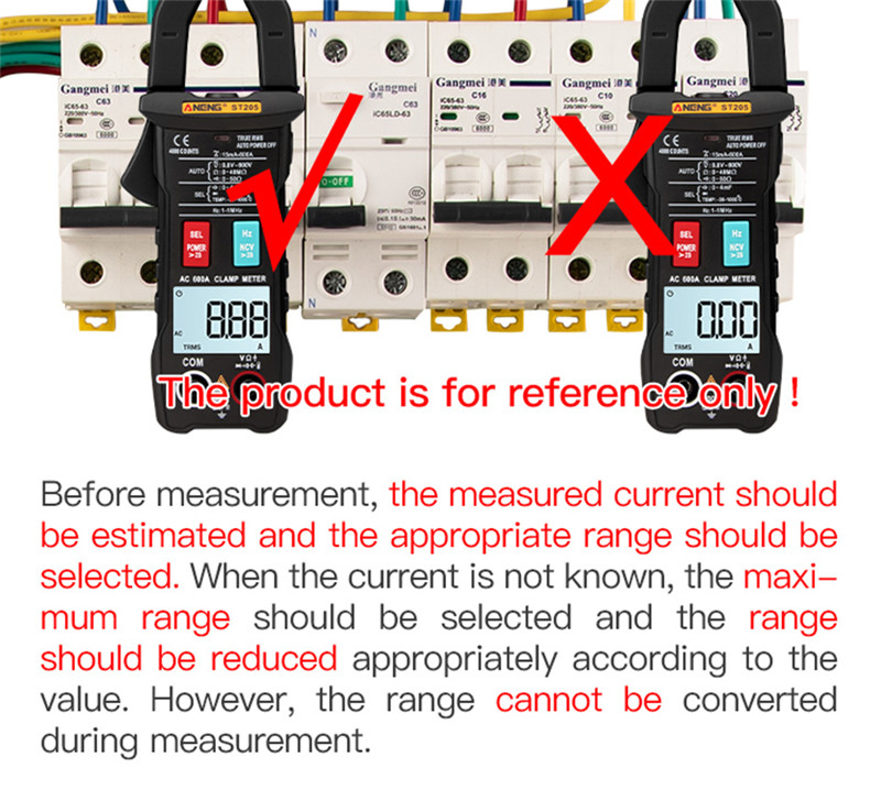 aneng st203 digital clamp meter multimeter rms