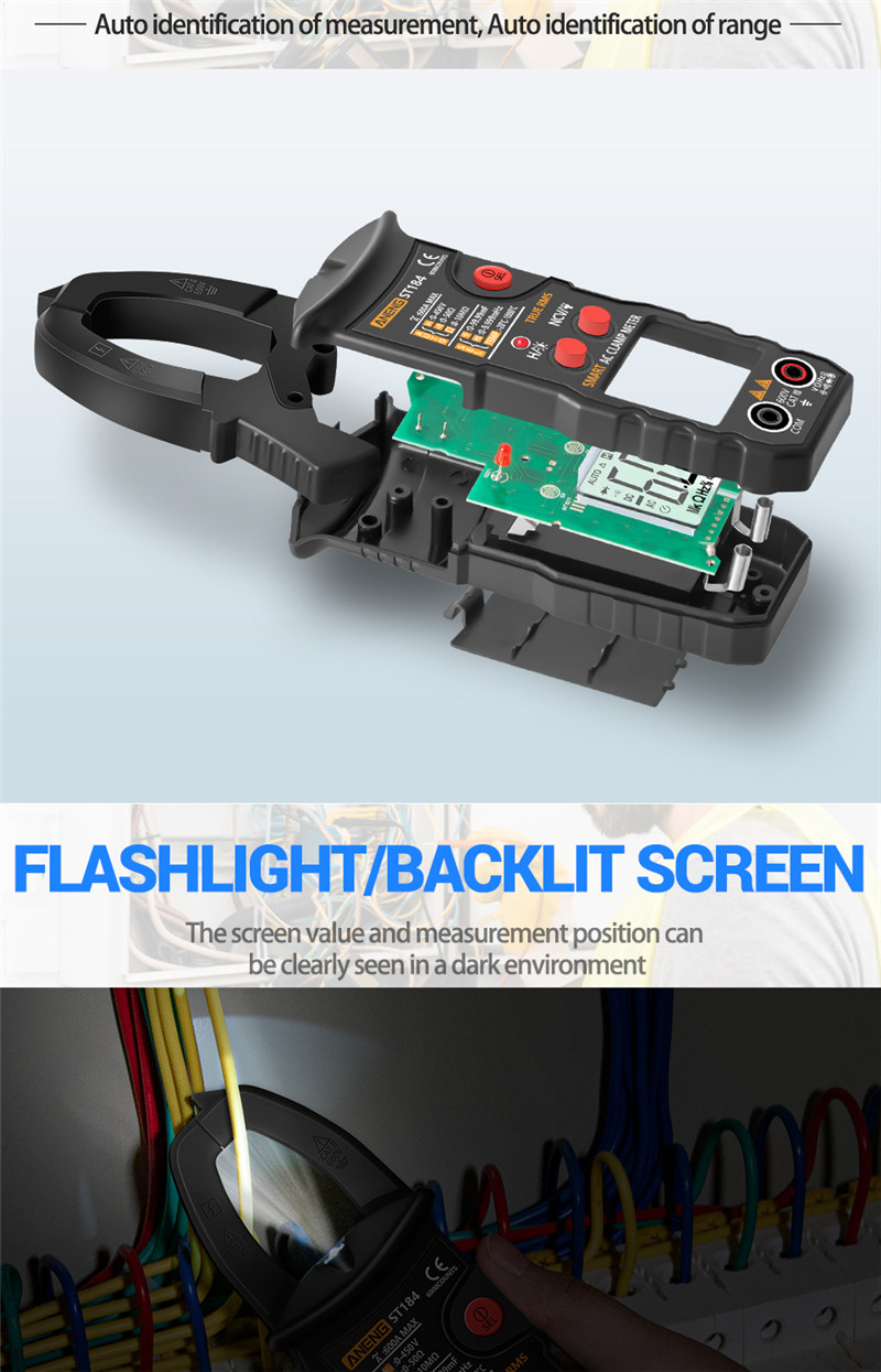 aneng st203 digital clamp meter multimeter rms
