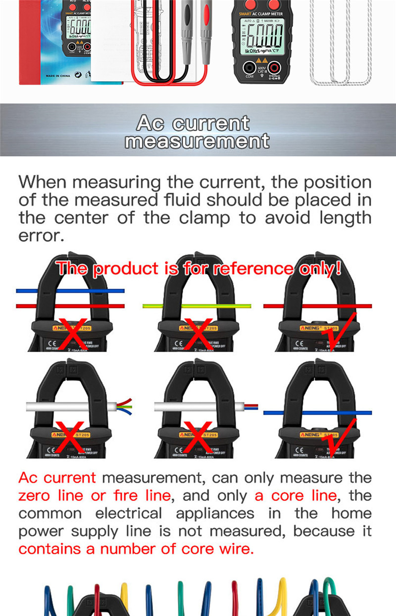 aneng st203 digital clamp meter multimeter rms
