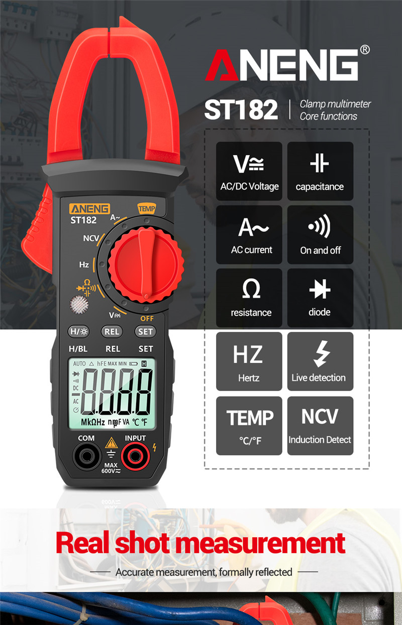 aneng st182 digital clamp meter voltage ammeter